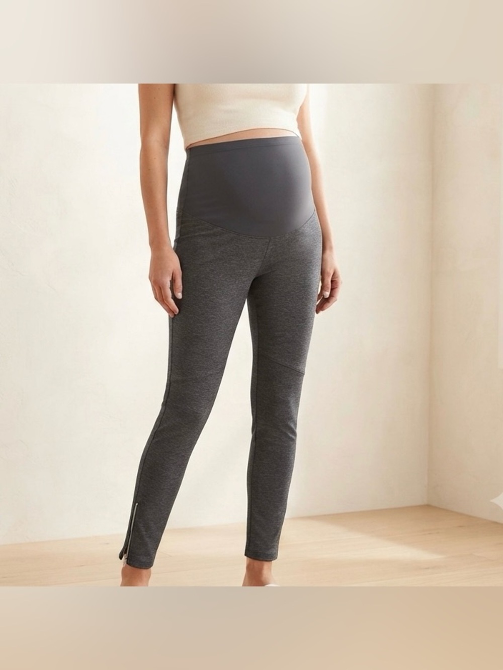 Liz Lange Maternity Over Bump Dress Pants with Zippered Ankles Sz S